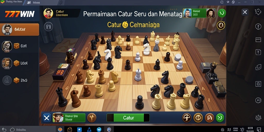 Antarmuka menarik dari game Catur 777WIN