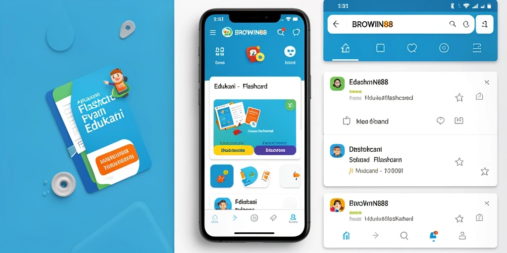 Antarmuka menarik dari aplikasi Flashcard BROWIN88 yang interaktif.