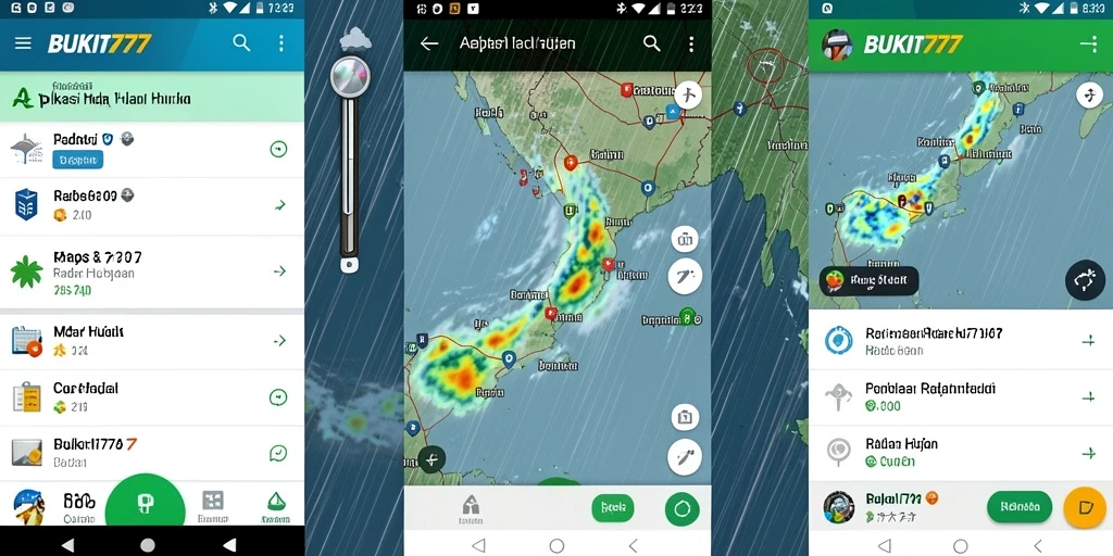 Tampilan antarmuka BUKIT777 dengan fungsi Radar Hujan yang jelas.