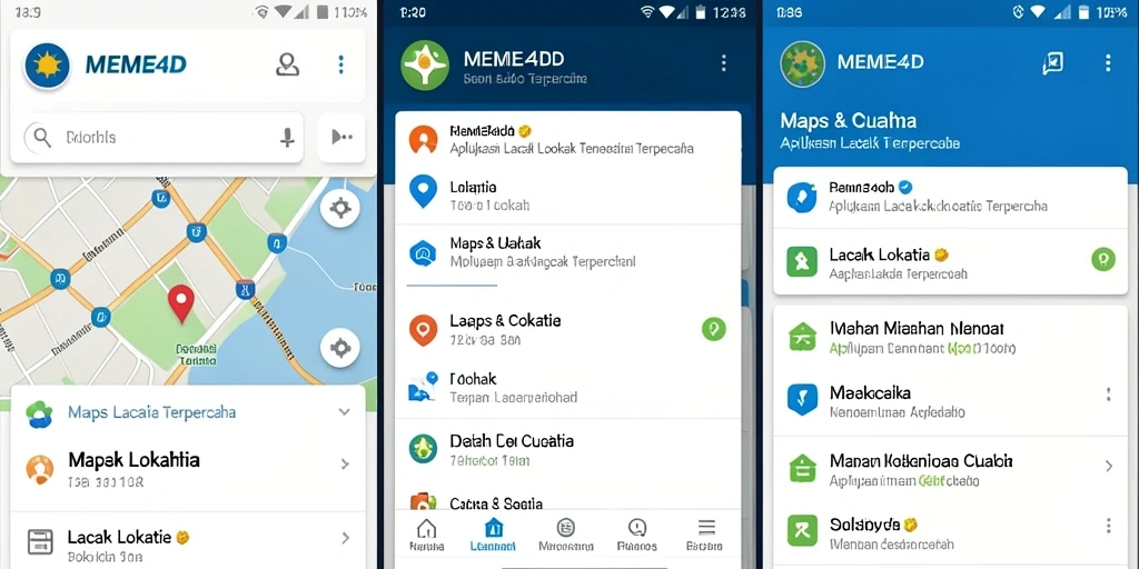Antarmuka aplikasi MEME4D untuk pelacakan lokasi yang user-friendly.