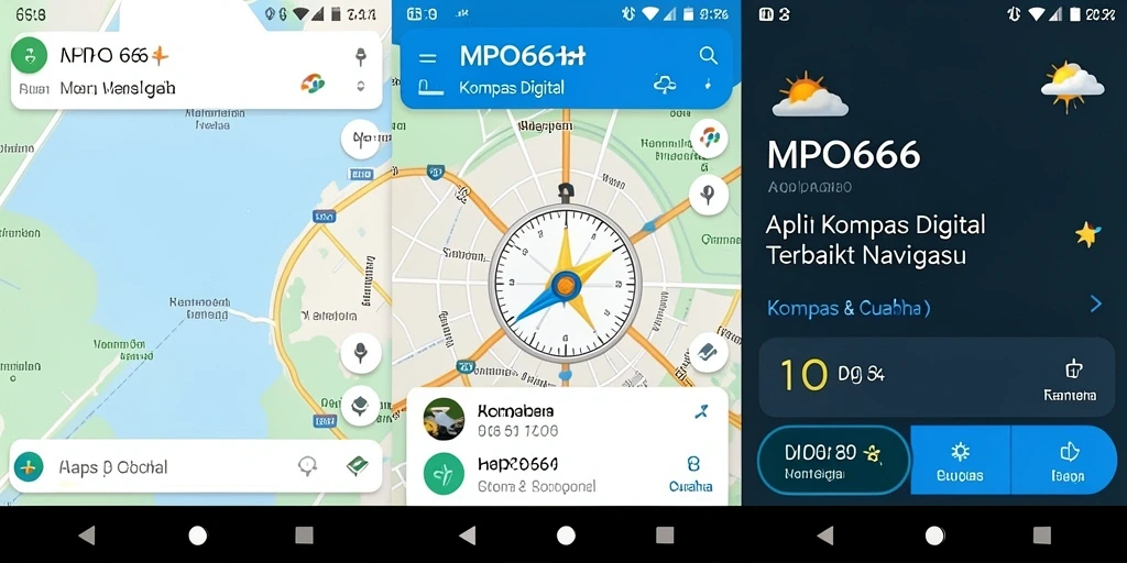 Tampilan antarmuka MPO666 dengan kompas digital yang jelas dan informatif.