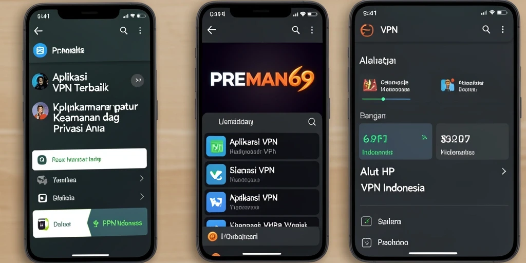 Tampilan antarmuka aplikasi PREMAN69 yang mudah digunakan.