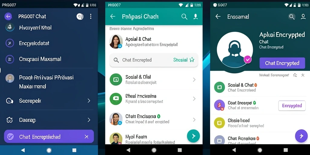 Antarmuka PRG007 yang menarik dengan fitur Chat Encrypted.