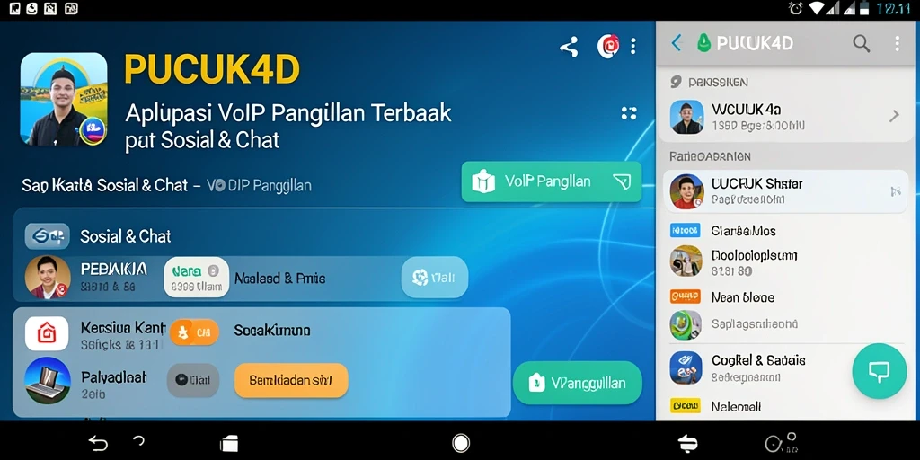 Tampilan antarmuka PUCUK4D saat melakukan panggilan VoIP.