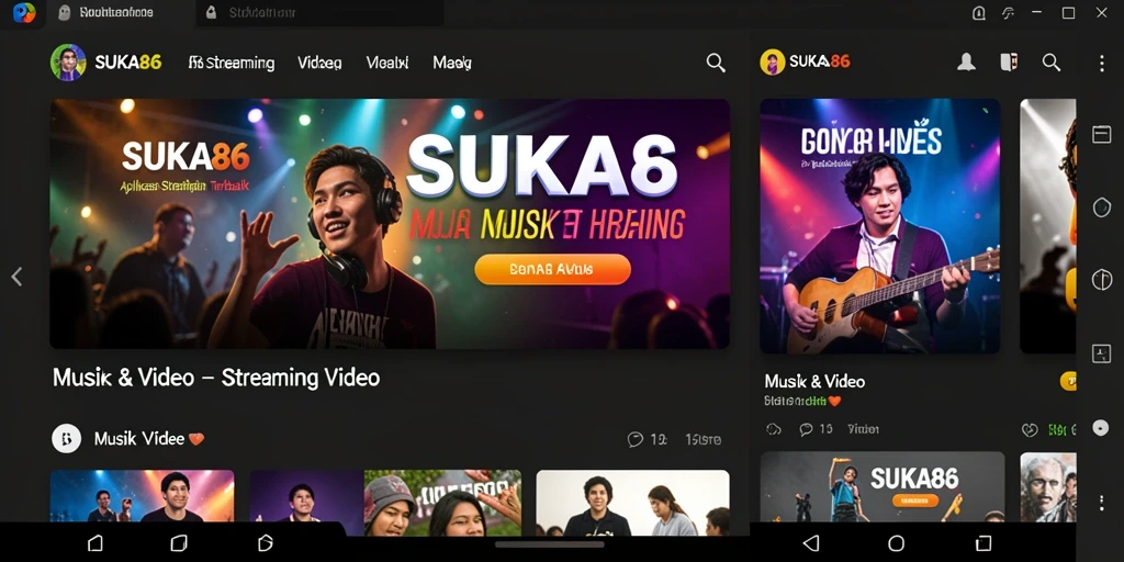 Antarmuka aplikasi SUKA86 dengan daftar video streaming yang menarik.